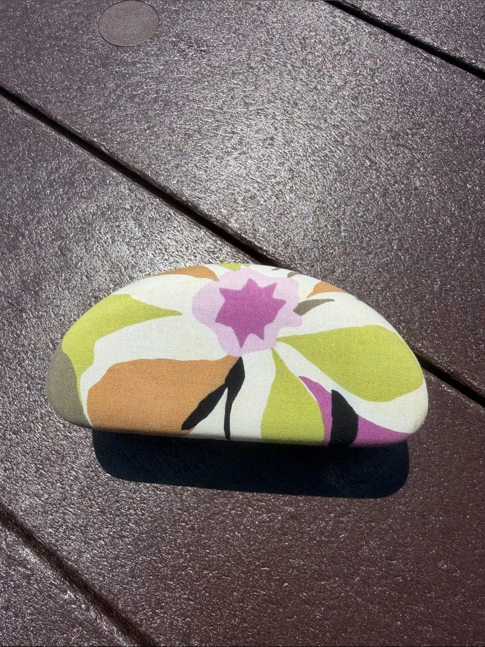 Vera Bradley Floral Hard Shell Eyeglass Case in Lime, Olive & Cream
